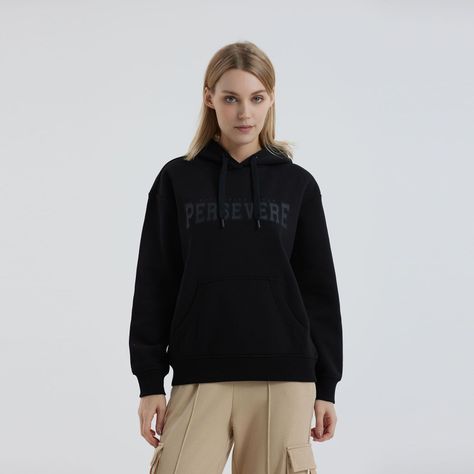 Polerón Oversize Negro Mujer-0