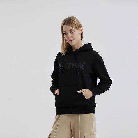 Polerón Oversize Negro Mujer-1
