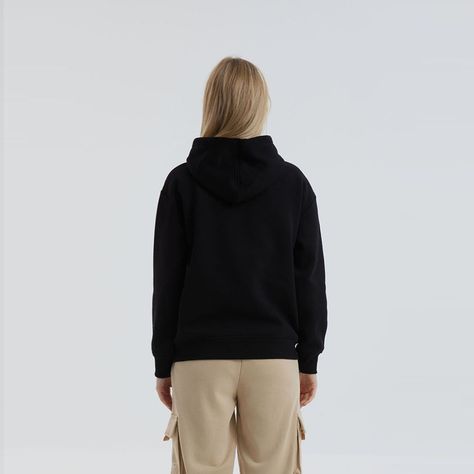 Polerón Oversize Negro Mujer-2