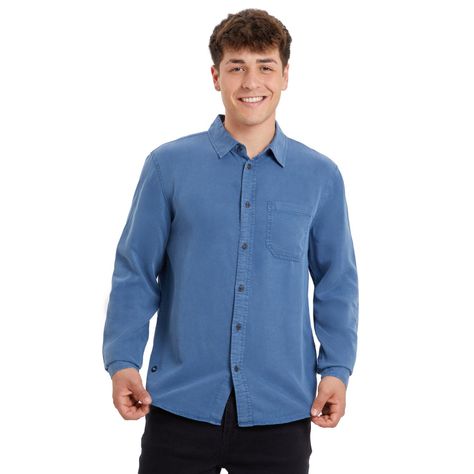 Camisa Lyocell Azul Hombre-0