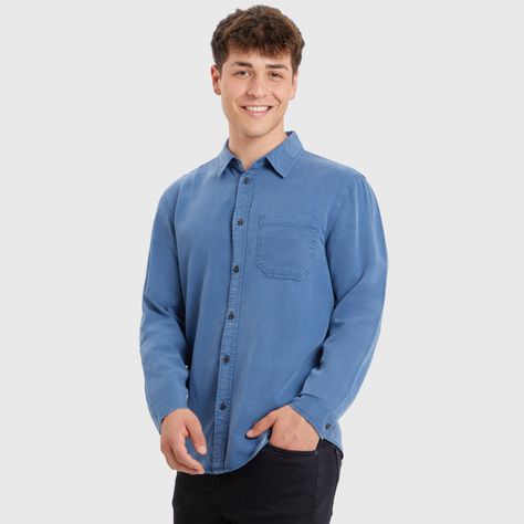 Camisa Lyocell Azul Hombre-1