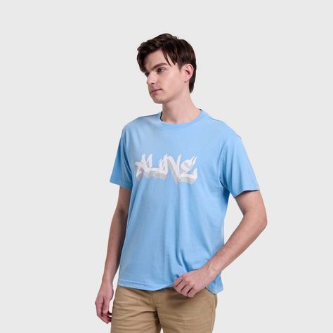 Polera Hombre Graffiti Celeste Fashion's Park-1
