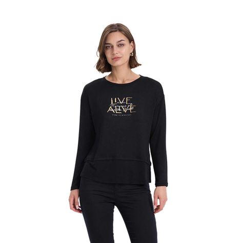 Sweater Mujer Con Faldón Negro Fashion's Park-0