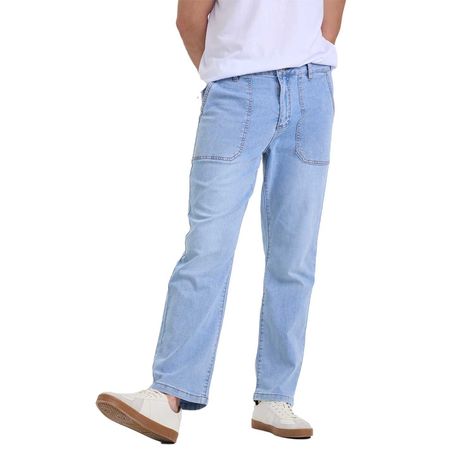 Jeans Hombre Tednencia Straight Azul Claro Fashion's Park-0