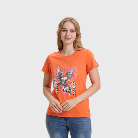 Polera Mujer Gráfica Roll Up Naranjo Claro Fashion's Park-1