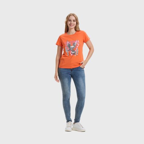 Polera Mujer Gráfica Roll Up Naranjo Claro Fashion's Park-3