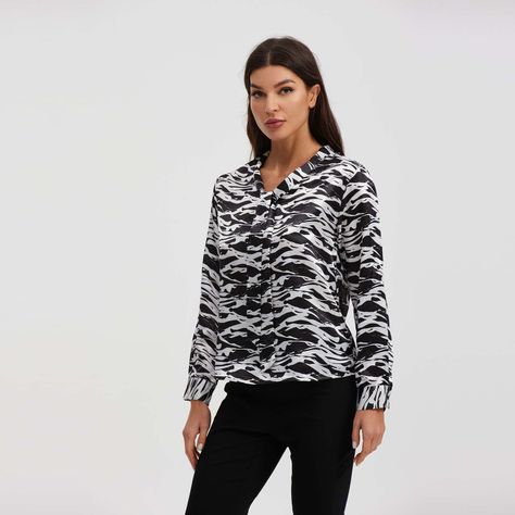Blusa Aplicación Lazo Manga Negro Mujer-1