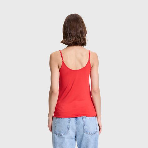 Polera Mujer Peto Pabilo Liso Rojo I Fashions Park-2
