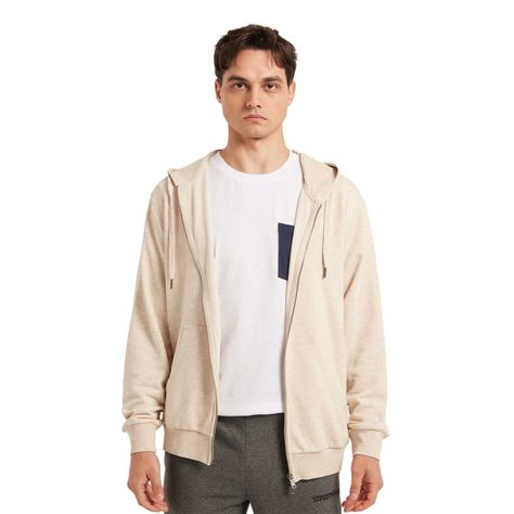 Polerón Hombre Básico Beige Melange-0