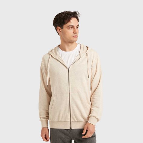 Polerón Hombre Básico Beige Melange-1