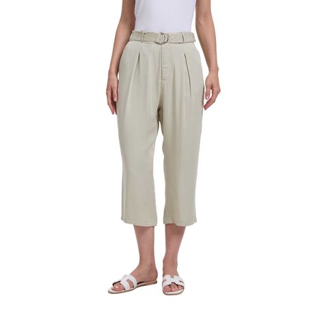 Pantalón Mujer Sastrero Con Cinturón Kaki Fashion's Park-0