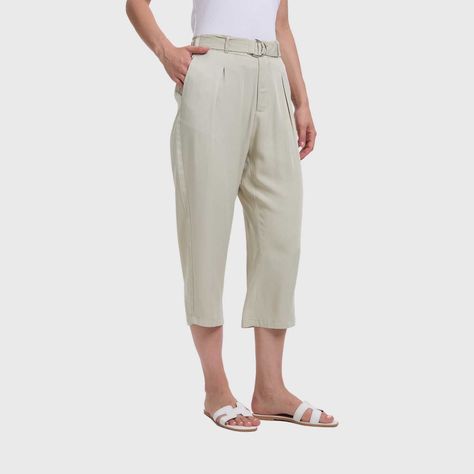 Pantalón Mujer Sastrero Con Cinturón Kaki Fashion's Park-1