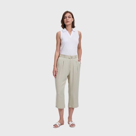 Pantalón Mujer Sastrero Con Cinturón Kaki Fashion's Park-3