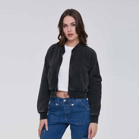 Chaqueta Mujer Bomber Negro Iv Fashion´s Park-1