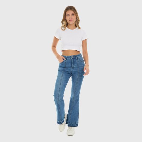 Jeans Mujer Flare Basta Azul Fashion's Park-3