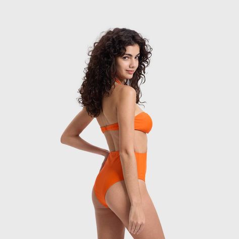 Traje De Baño Mujer Modelo Entero Liso Naranjo FSP-2