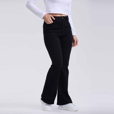 Jeans Mujer Flare Jewel Negro-1