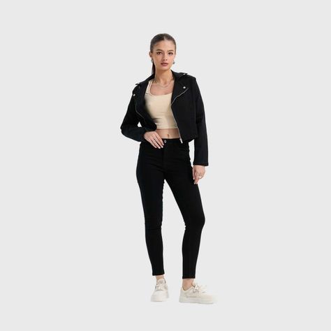 Chaqueta Mujer Biker Negro Fashion's Park-3