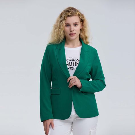 Blazer Mujer Con Cortes Y Bolsillo Verde Fashion´s Park-0