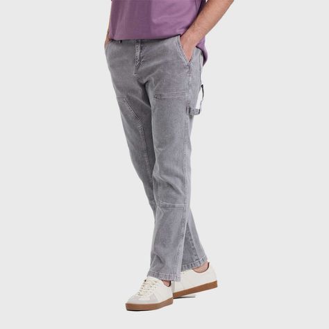 Jeans Hombre Costura Pierna Gris Claro Fashion's Park-1