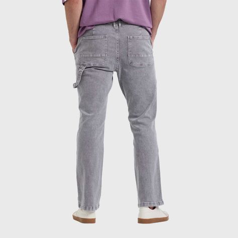Jeans Hombre Costura Pierna Gris Claro Fashion's Park-2