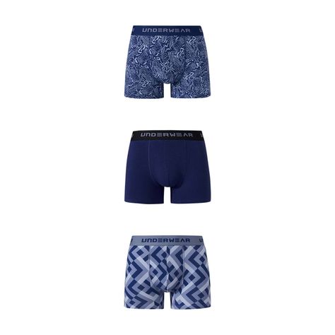 Boxer Hombre Tripack Liso Azul III Fashion's Park-0