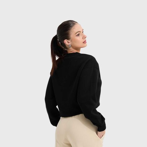 Polerón Mujer Crop Negro Fashion's Park-2