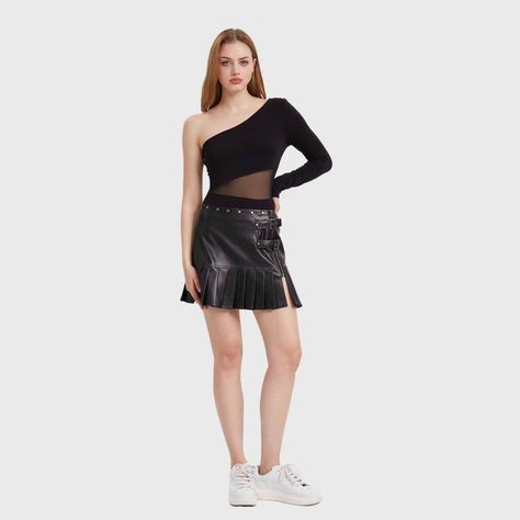 Polera Mujer Body Asimétrico Negro-3