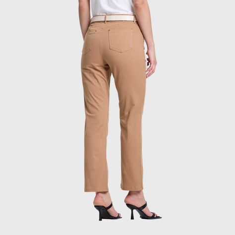 Pantalón Mujer Gabardina Pushup Camel Fashion's Park-2