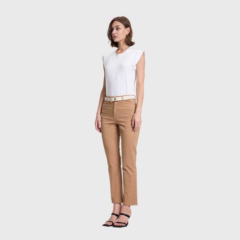 Pantalón Mujer Gabardina Pushup Camel Fashion's Park-3
