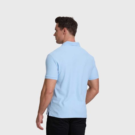 Polera Hombre Pique Básica Celeste Fashion's Park-2