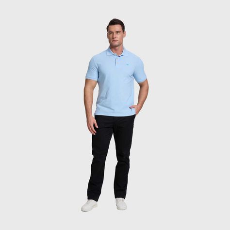 Polera Hombre Pique Básica Celeste Fashion's Park-3