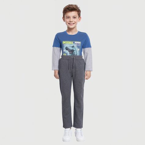 Pantalón Buzo Niño Recto Básico Marengo-2