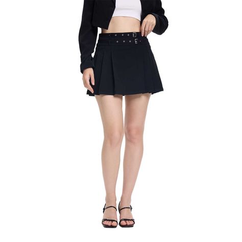 Falda Mujer Sastrera Cinturón Negro Fashion's Park-0