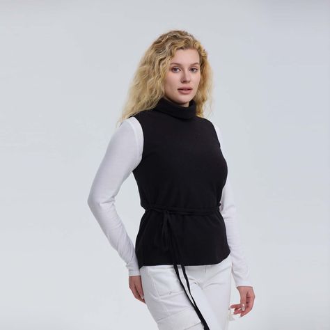 Sweater Mujer Con Amarra Negro-1