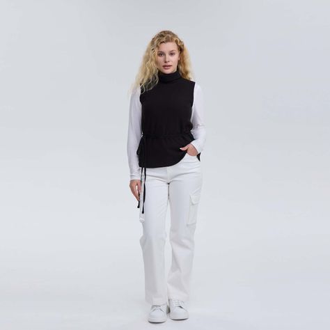 Sweater Mujer Con Amarra Negro-3