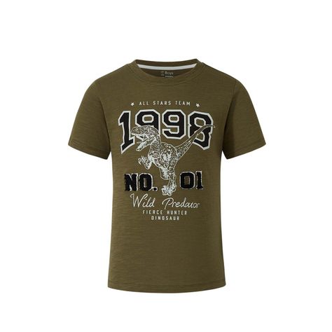 Polera Niño College Dino Verde Militar Fashion's Park-0