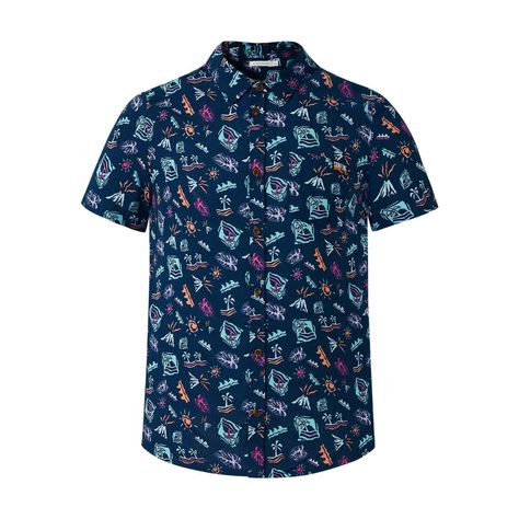 Camisa Niño Full Print Azul Oscuro Fashion's Park-0