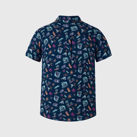 Camisa Niño Full Print Azul Oscuro Fashion's Park-1