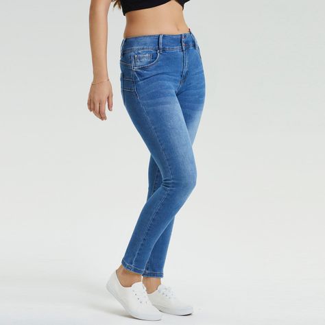 Jeans Skinny Kim Lavado Azul Mujer-1
