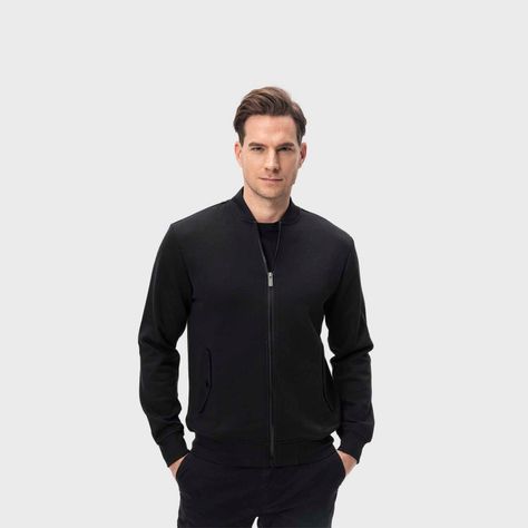 Polerón Hombre Bomber Negro Fashion's Park-1