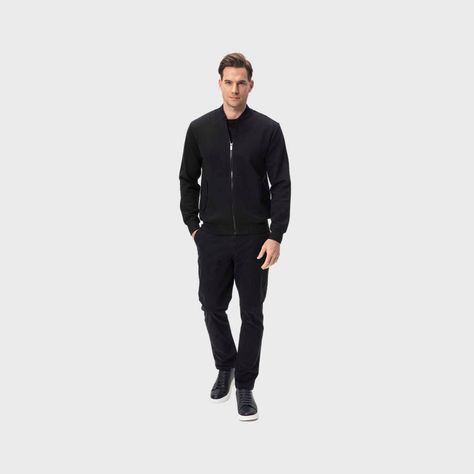 Polerón Hombre Bomber Negro Fashion's Park-3
