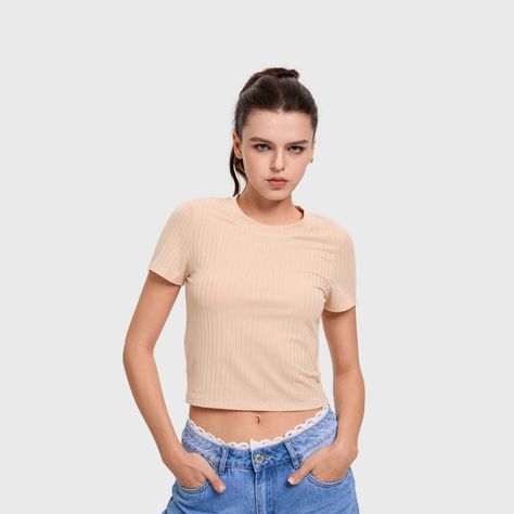 Polera Mujer Basic Beige Fashion's Park-1