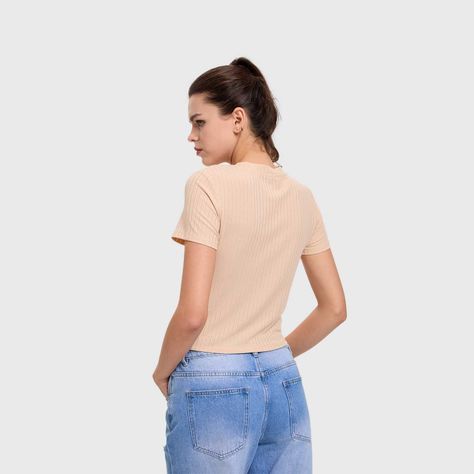 Polera Mujer Basic Beige Fashion's Park-2