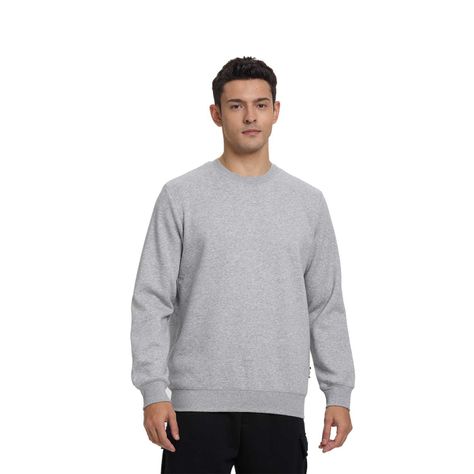 Polerón Hombre Básico Gris Melange Fashion's Park-0