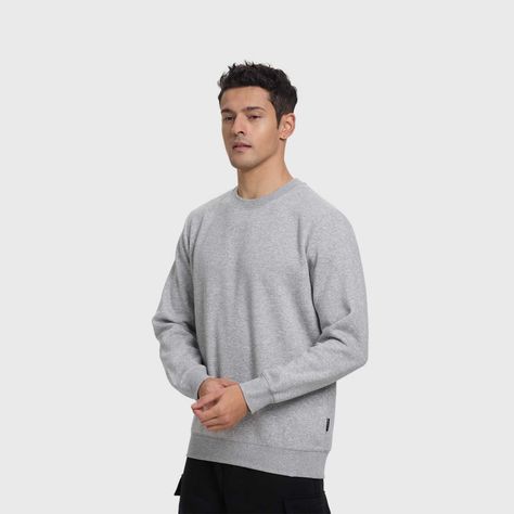Polerón Hombre Básico Gris Melange Fashion's Park-1
