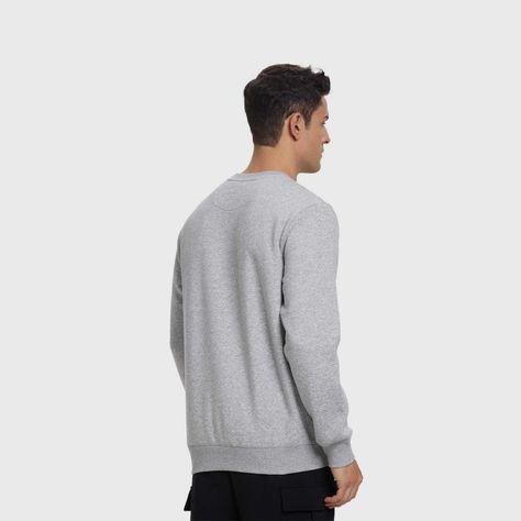 Polerón Hombre Básico Gris Melange Fashion's Park-2
