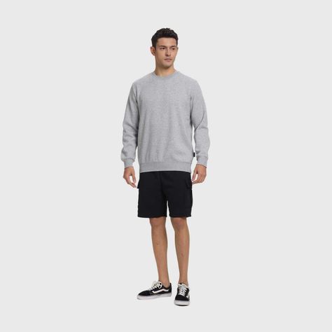 Polerón Hombre Básico Gris Melange Fashion's Park-3