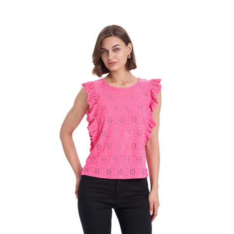 Polera Mujer Vuelos Y Borderie Rosado Fashions Park-0