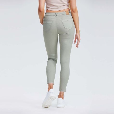 Jeans Super Skinny Verde Claro Mujer-2
